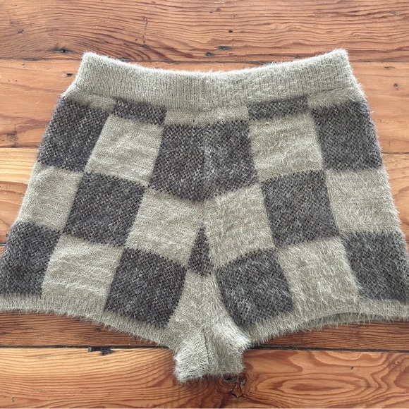 Nasty Gal Fluffy Knit Checkerboard Lounge Set - Picture 3 of 5